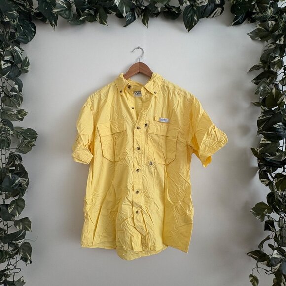 Gander Mountain Guide Series Front Button Short Sleeve Shirt Yellow Men’s Sz M - Picture 1 of 7